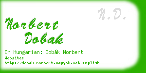 norbert dobak business card